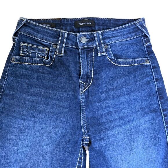 TRUE RELIGION Jennie Curvy Mid Short Big T Size 26 - Picture 2 of 10